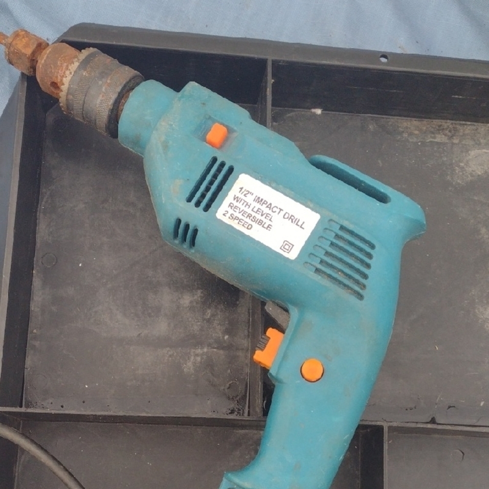 Blue Impact Drill with Orange Accents